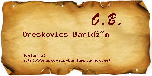 Oreskovics Barlám névjegykártya